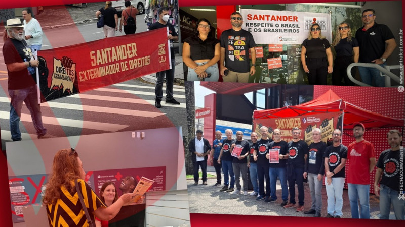 Bancários realizam Dia Nacional de Luta contra abusos do Santander em todo o país