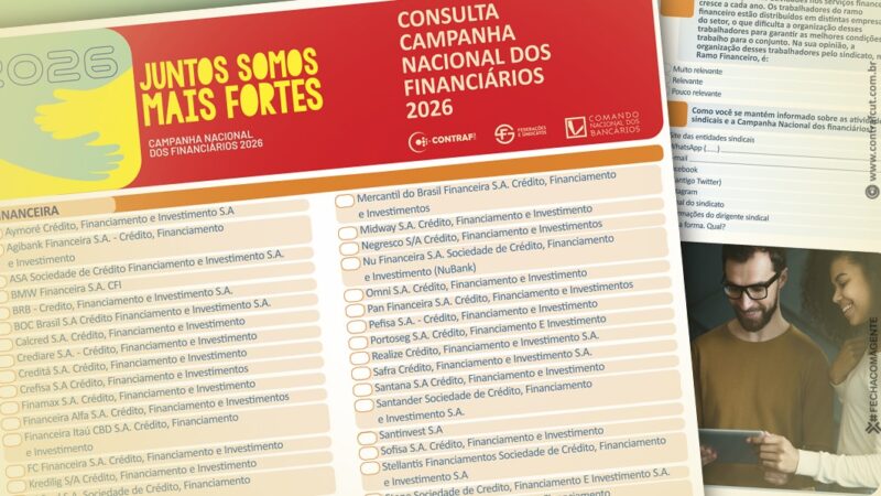 Consulta Nacional dos Financiários já está aberta e vai orientar a pauta de reivindicações da Campanha Nacional 2026