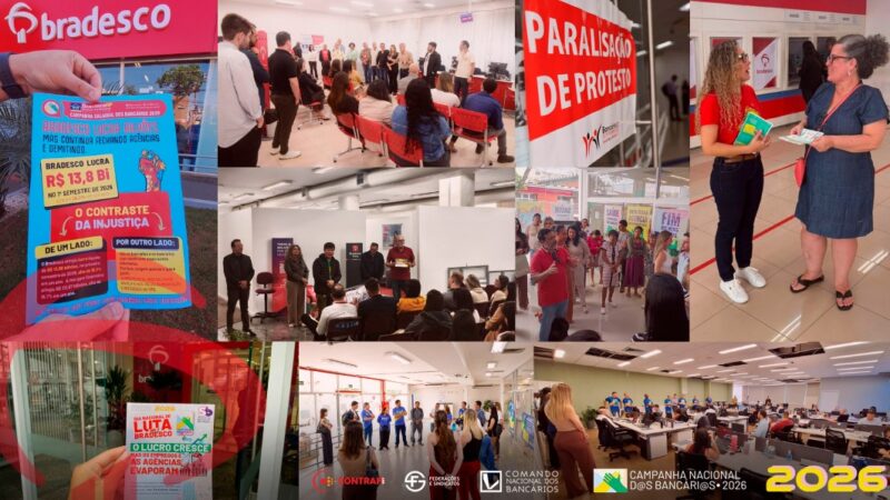 Dia Nacional de Luta do Bradesco mobiliza trabalhadores em defesa do emprego Dia Nacional de Luta do Bradesco mobiliza trabalhadores em defesa do emprego