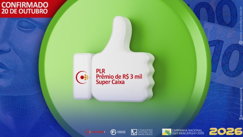 Caixa confirma PLR, prêmio de R$ 3 mil e Super Caixa para dia 20