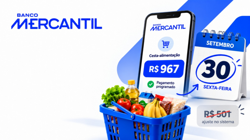 Mercantil antecipa pagamento da 13ª cesta-alimentação para esta sexta-feira (30)